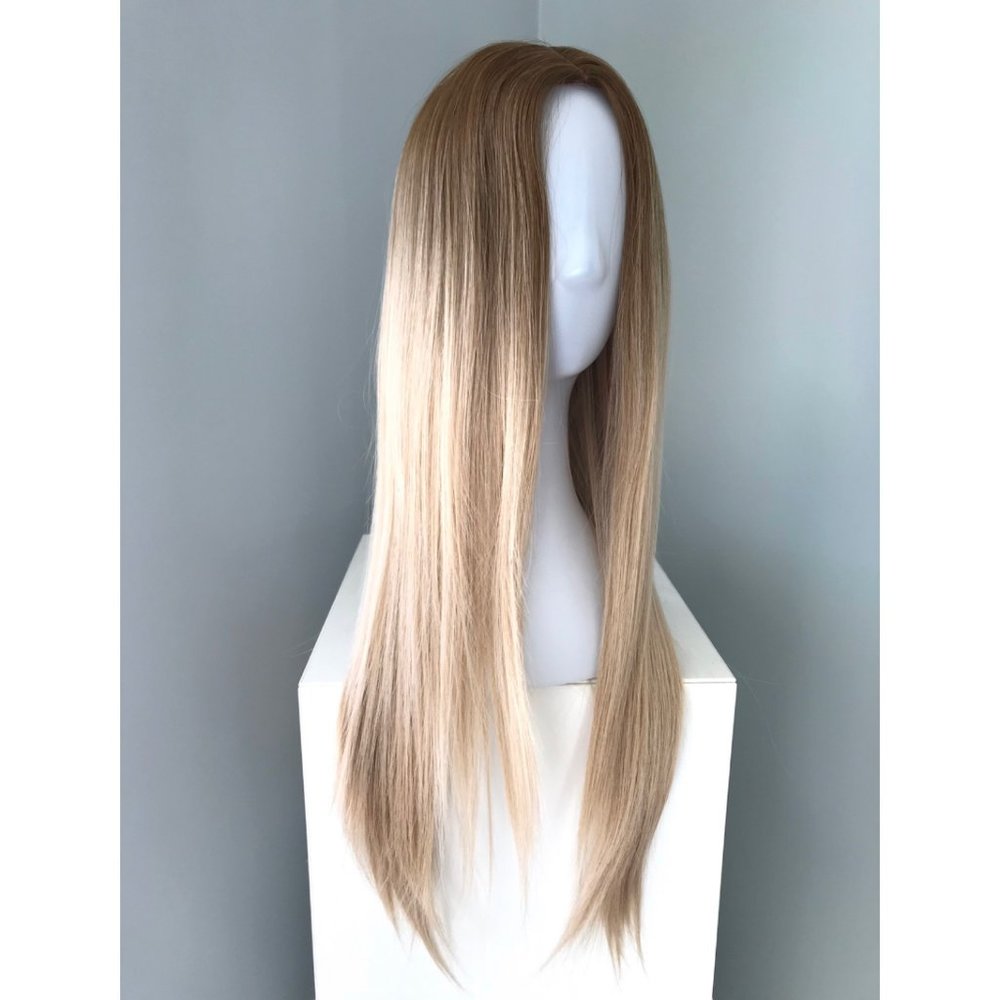 NEW Rooted Long Blonde Straight Wig